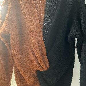 Cozy Black and Brown Women's Sweater